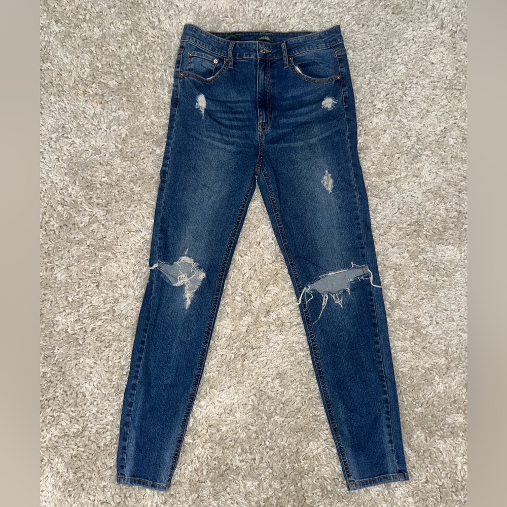 Women’s Blue Distressed Skinny Jeans